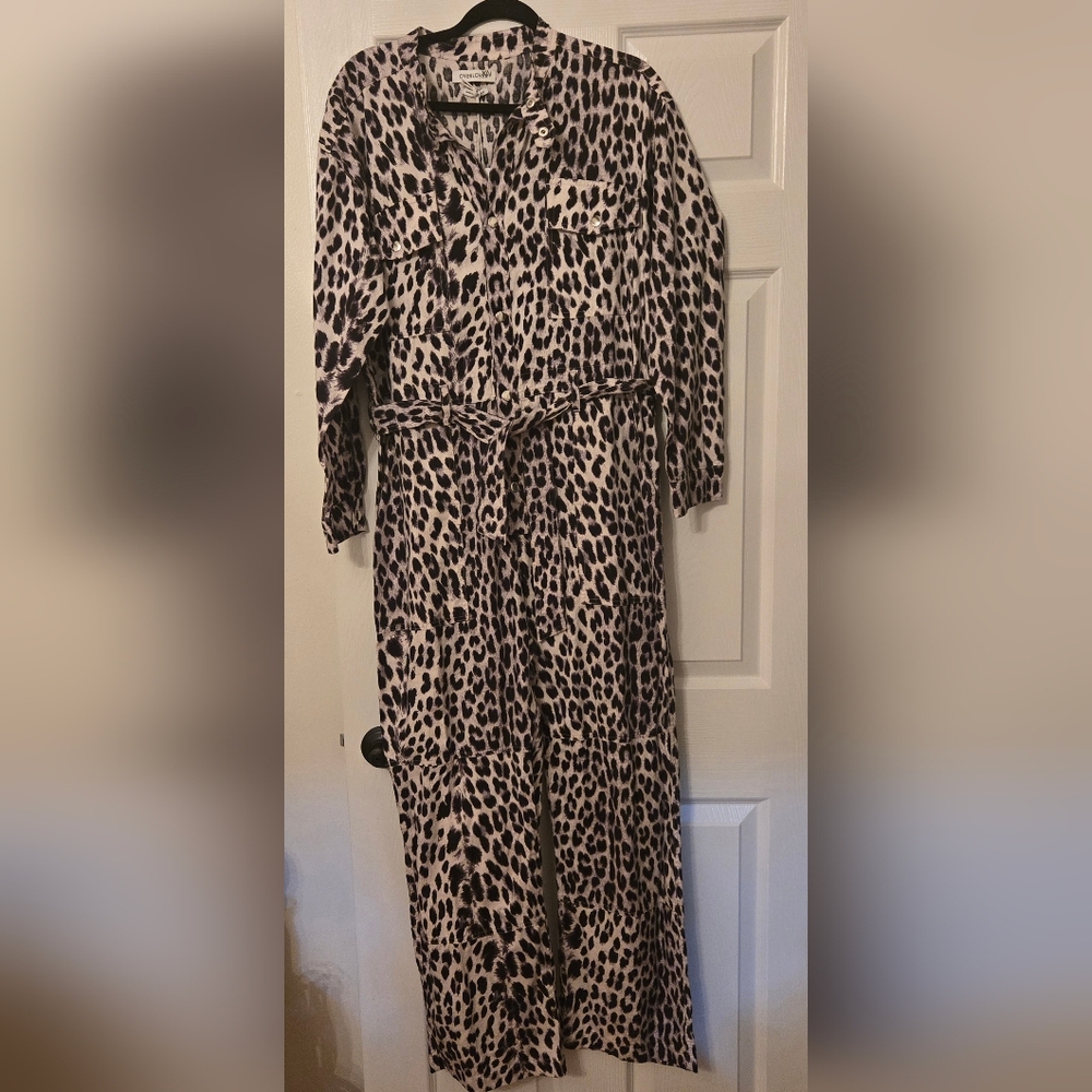Overlover Leopard Print Cotton Jumpsuit